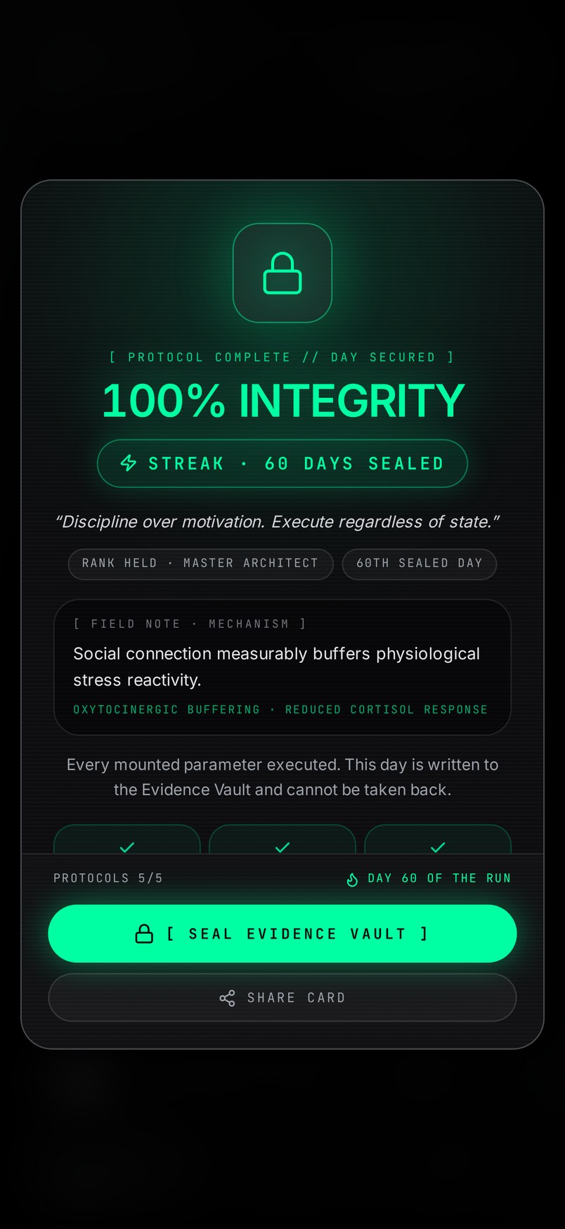 PRAXIS OS Perfect Day screen